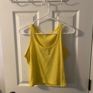 Yellow Cropped Tank Top